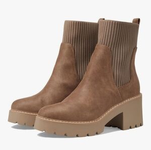Dolce Vita Tyler Tan Chunky Heel Ankle Boots